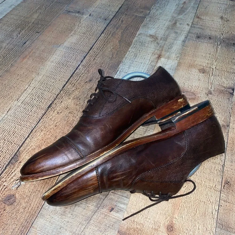 Warfield & Grand leather Oxfords cap toe dress shoe